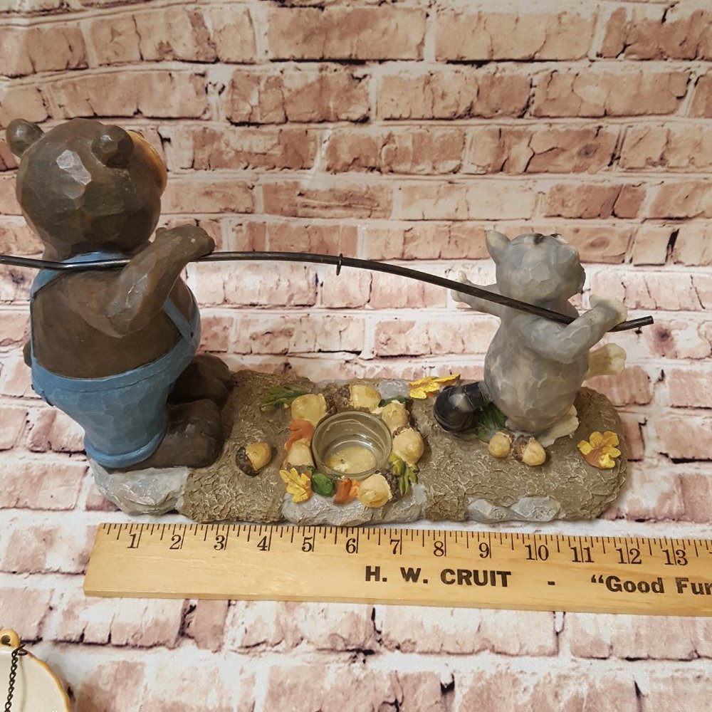 Yankee Candle Co. Burner Hanging Tart Rustic Bear Racoon Acorn Lodge - Picture 13 of 16